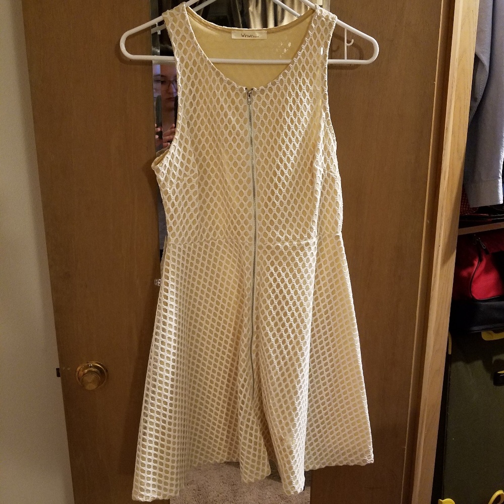 White and cream fit and flare